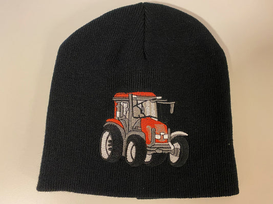 Hue med rød traktor