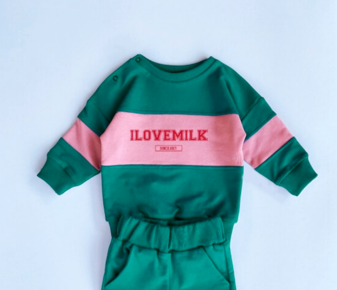 Grøn/Koral Sweatshirt Barn ILM