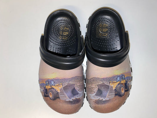 Træsko i plast - Gul gummiged