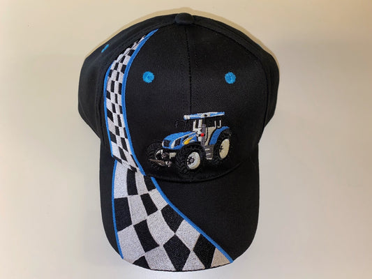 Kasket med blå traktor