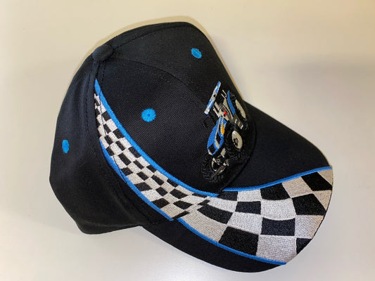 Kasket med blå traktor