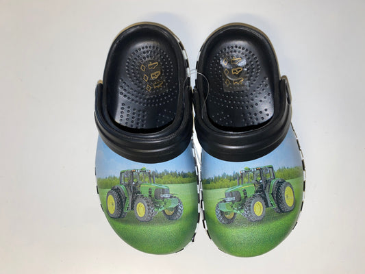 Træsko i plast - Grøn traktor