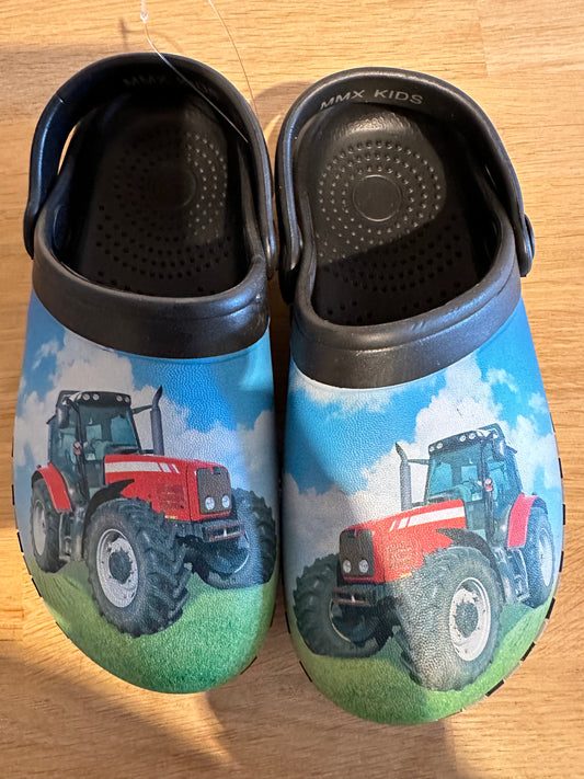 Træsko i plast - Rød traktor