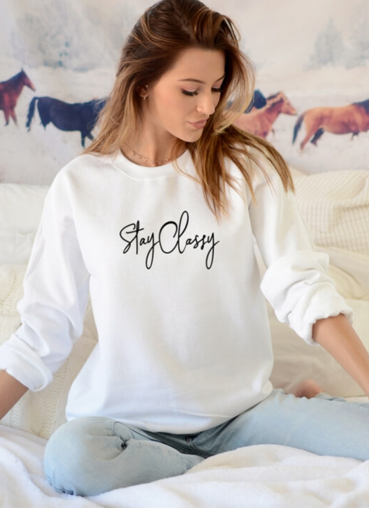 Stay Classy Sweatshirt Mor I Love Milk