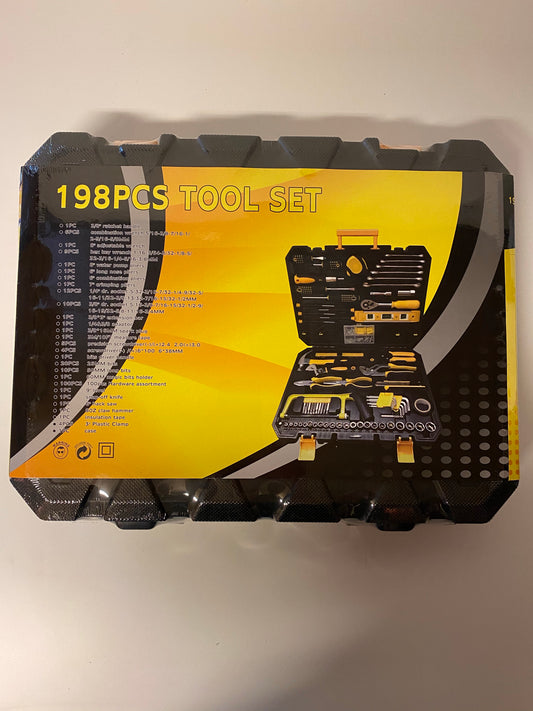 Værktøjssæt med 198 dele